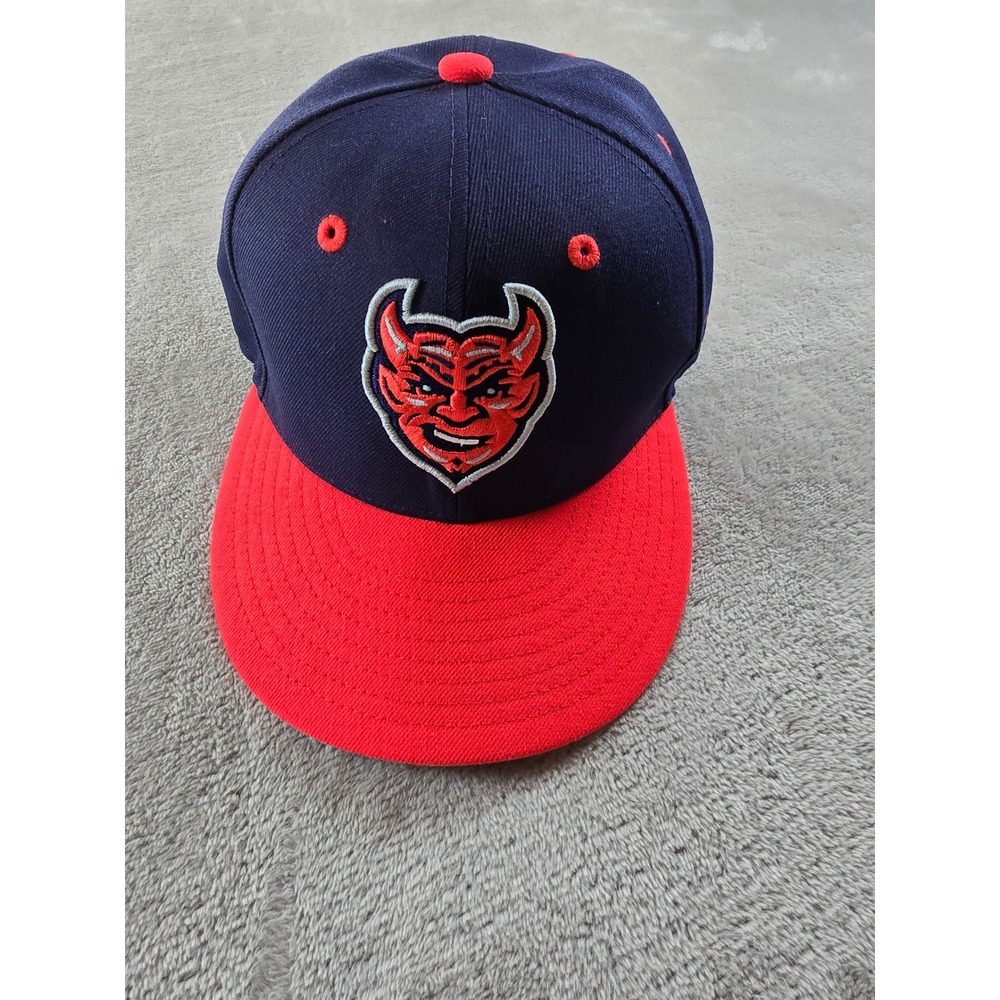 Iowa Cubs Demonios Hat Cap Sz 7 59FIFTY Fitted Blue Devil Minor League Baseball